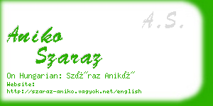 aniko szaraz business card